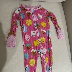 Little Sleepies Pink Milk and Cookies 0-3
